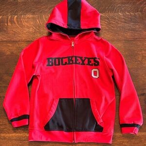 Youth Red Ohio State Buckeyes Zip-Up Hoodie